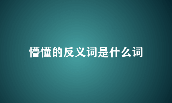 懵懂的反义词是什么词