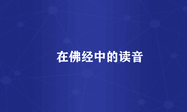 啰在佛经中的读音