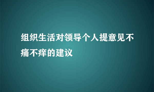 组织生活对领导个人提意见不痛不痒的建议