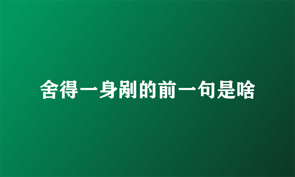 舍得一身剐的前一句是啥
