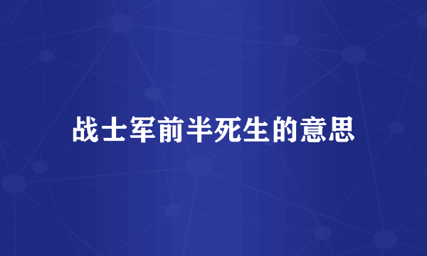 战士军前半死生的意思