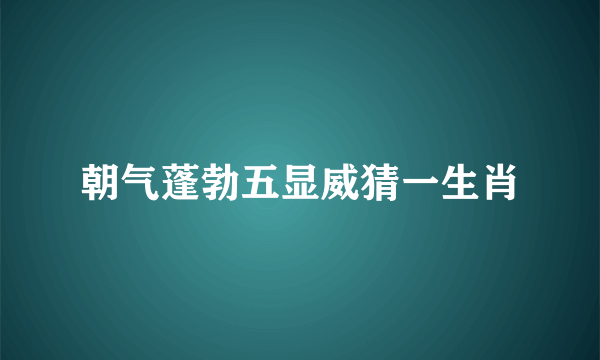 朝气蓬勃五显威猜一生肖