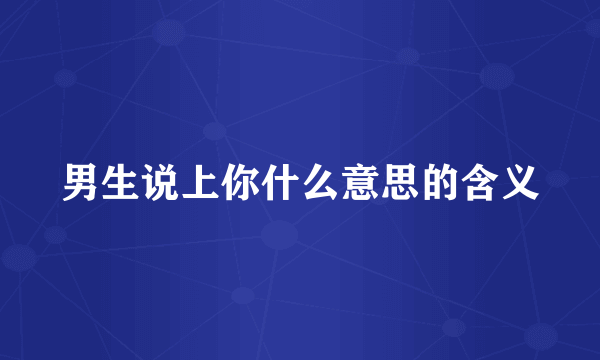 男生说上你什么意思的含义