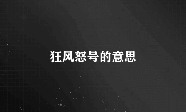 狂风怒号的意思