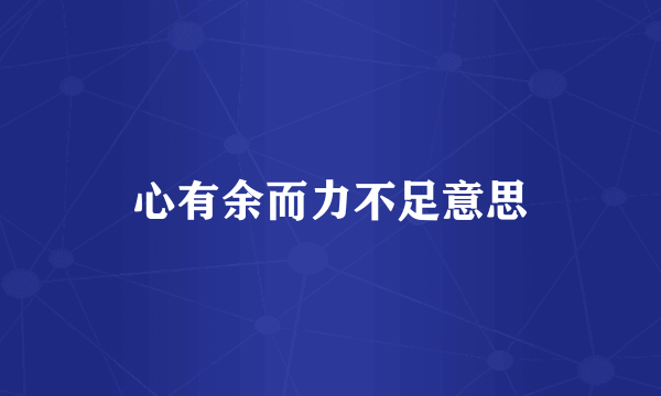 心有余而力不足意思