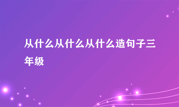 从什么从什么从什么造句子三年级