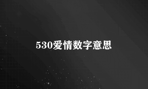 530爱情数字意思