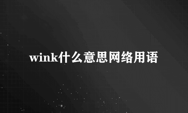 wink什么意思网络用语