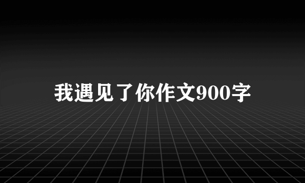 我遇见了你作文900字