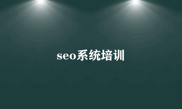 seo系统培训