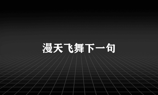 漫天飞舞下一句