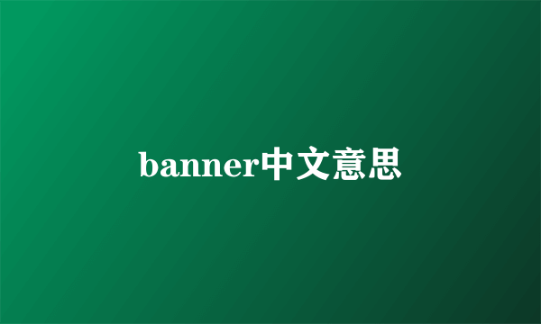 banner中文意思