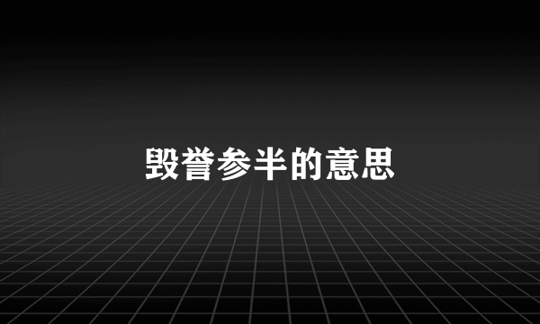 毁誉参半的意思