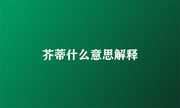 芥蒂什么意思解释