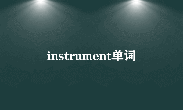 instrument单词
