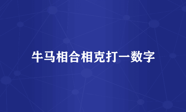 牛马相合相克打一数字