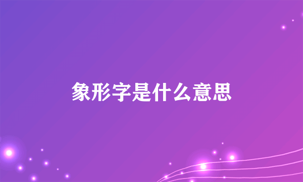 象形字是什么意思