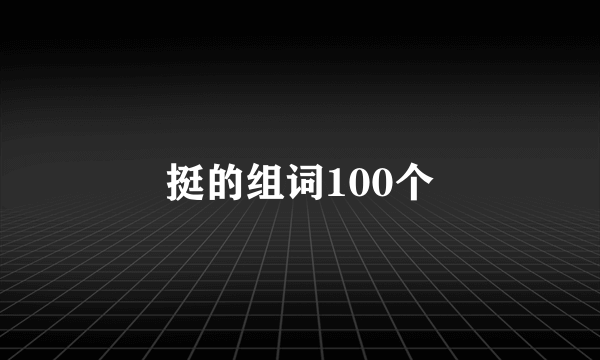挺的组词100个