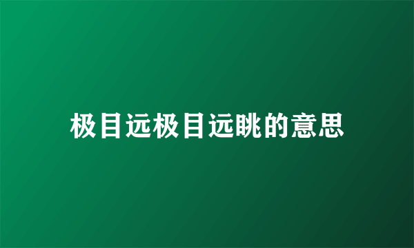 极目远极目远眺的意思