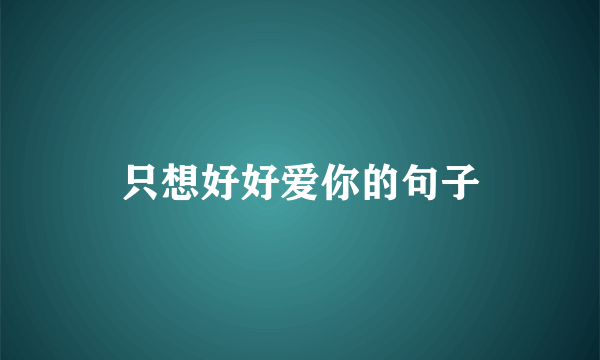 只想好好爱你的句子