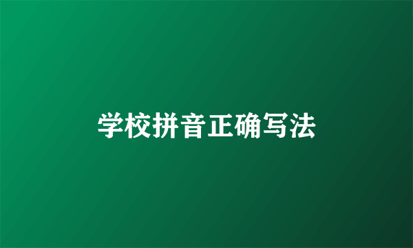 学校拼音正确写法