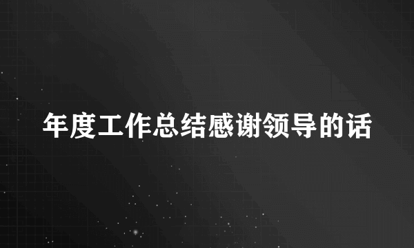 年度工作总结感谢领导的话