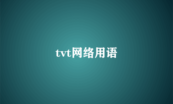 tvt网络用语