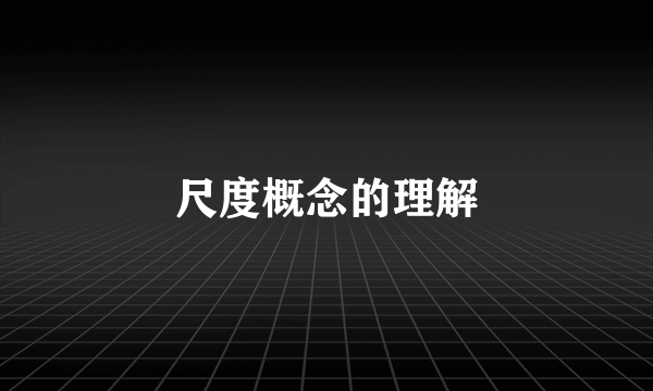 尺度概念的理解