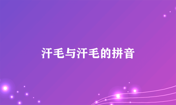 汗毛与汗毛的拼音