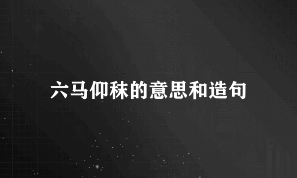 六马仰秣的意思和造句