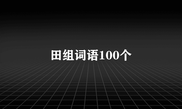 田组词语100个