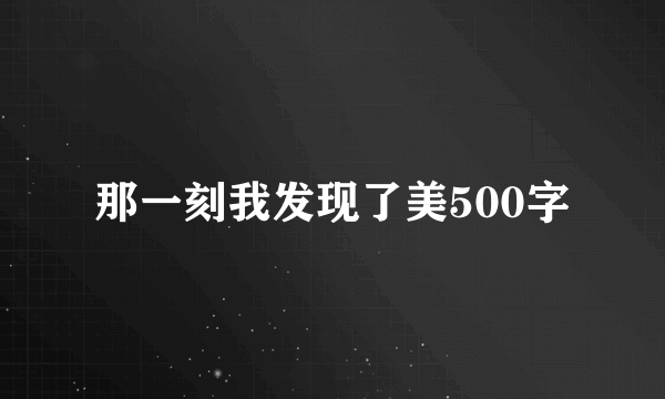 那一刻我发现了美500字