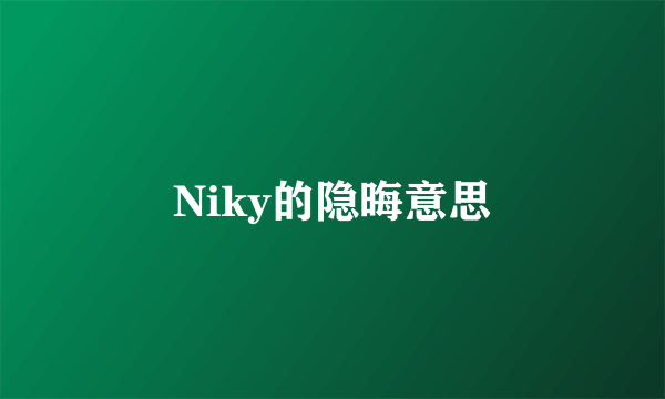 Niky的隐晦意思