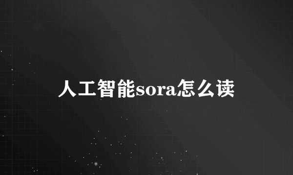 人工智能sora怎么读