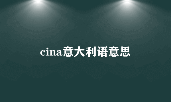 cina意大利语意思