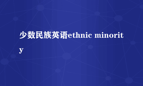 少数民族英语ethnic minority