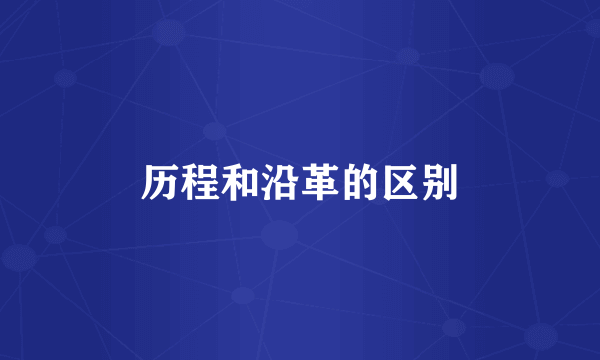 历程和沿革的区别