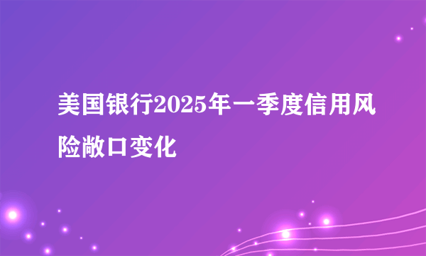 美国银行2025年一季度信用风险敞口变化