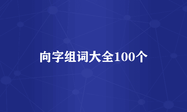 向字组词大全100个