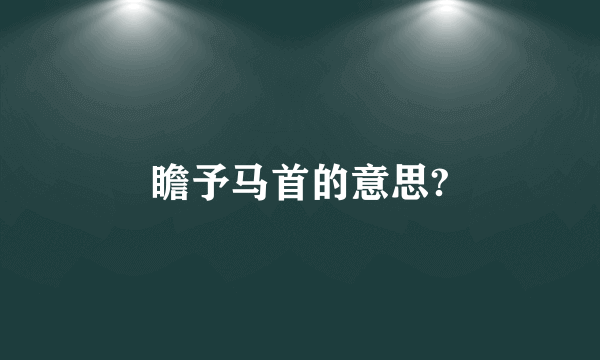 瞻予马首的意思?