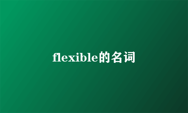 flexible的名词