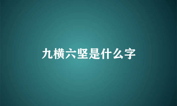 九横六坚是什么字