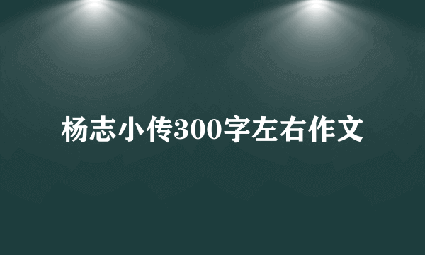 杨志小传300字左右作文