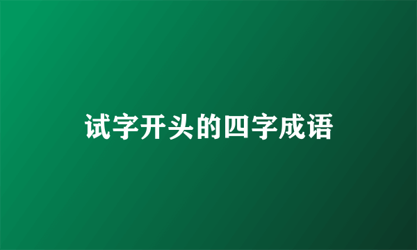 试字开头的四字成语