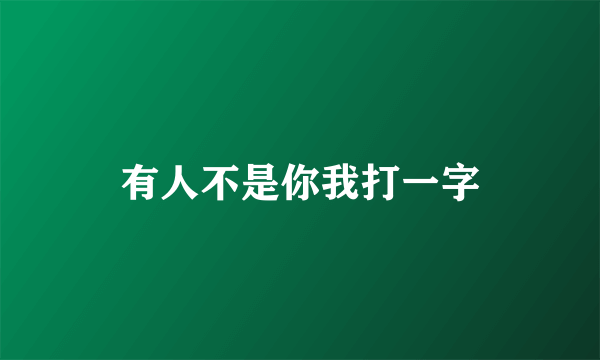 有人不是你我打一字
