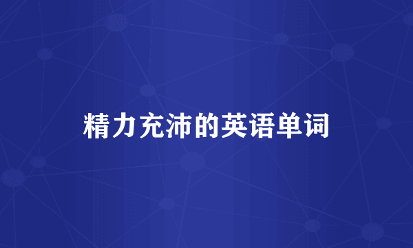 精力充沛的英语单词