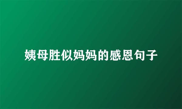 姨母胜似妈妈的感恩句子