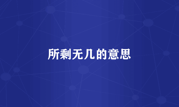 所剩无几的意思