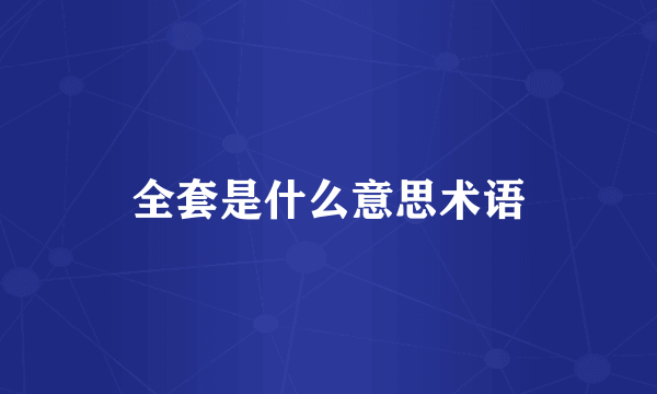 全套是什么意思术语