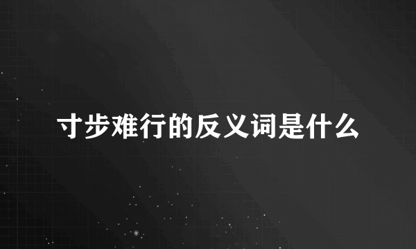 寸步难行的反义词是什么